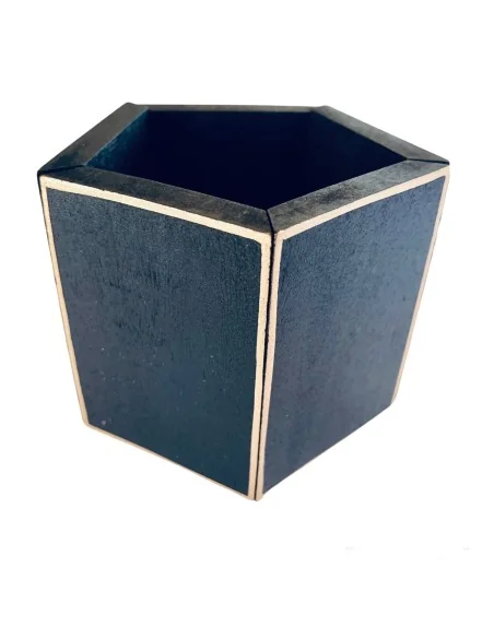 Χειροποίητο γυναικείο βραχιόλι από ξύλο σε μαύρο ή πορτοκαλί με χρυσές λεπτομέρειες ζωγραφισμένες στο χέρι Pentagon