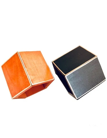 Χειροποίητο γυναικείο βραχιόλι από ξύλο σε μαύρο ή πορτοκαλί με χρυσές λεπτομέρειες ζωγραφισμένες στο χέρι Pentagon