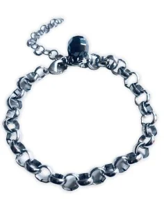 Χειροποίητο γυναικείο βραχιόλι αλυσίδα από ατσάλι και ημιπολύτιμη πέτρα Αιματίτη Gordon