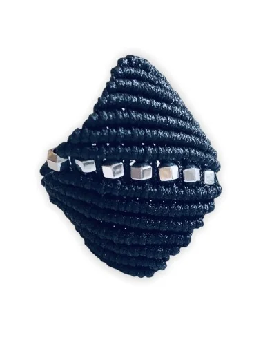 Χειροποίητο γυναικείο μακραμέ μαύρο δαχτυλίδι...