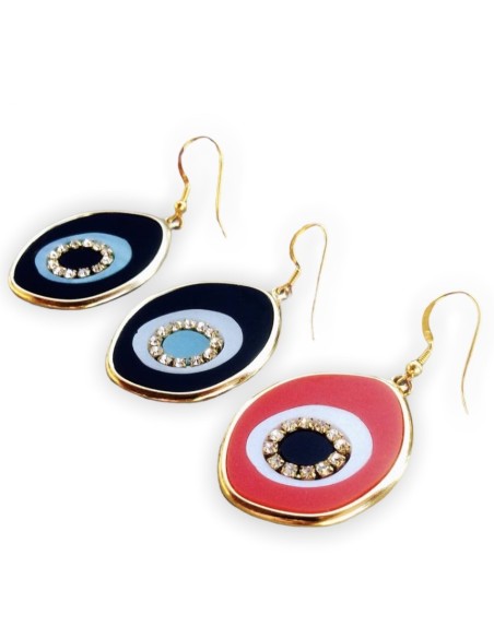 Κόσμημα σκουλαρίκια με ακανόνιστο σχήμα μάτι με swarovski elements και γάντζους από ασήμι 925 επιχρυσωμένο Eye Contact Κόσμημα σκουλαρίκια με ακανόνιστο σχήμα μάτι με swarovski elements και γάντζους από ασήμι 925 επιχρυσωμένο Eye Contact