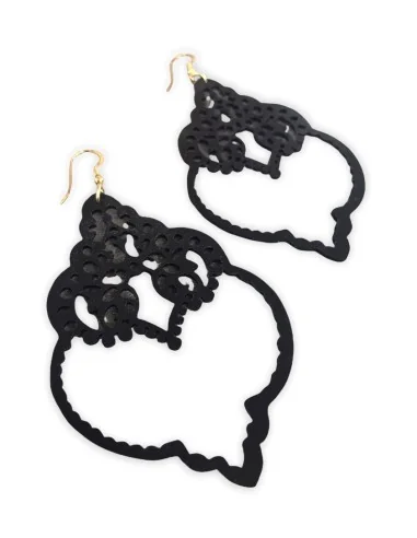 Κόσμημα σκουλαρίκια με σχέδιο από την ανατολή σε μαύρο ή χρυσό διάτρητο με γάντζους από ασήμι 925 επιχρυσωμένο Arabesque Cut Out