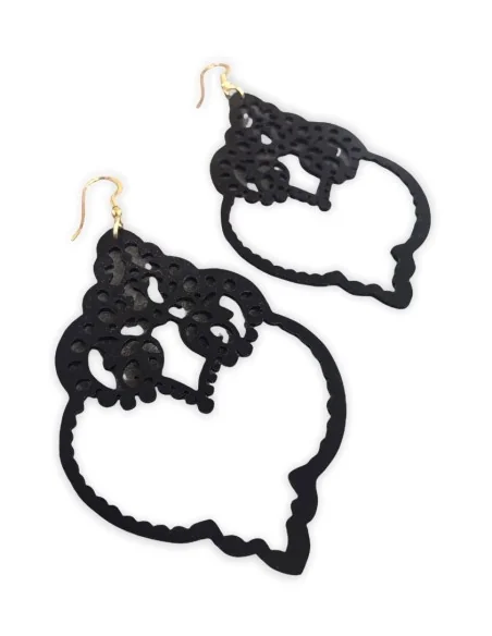 Κόσμημα σκουλαρίκια με σχέδιο από την ανατολή σε μαύρο ή χρυσό διάτρητο με γάντζους από ασήμι 925 επιχρυσωμένο Arabesque Cut Out