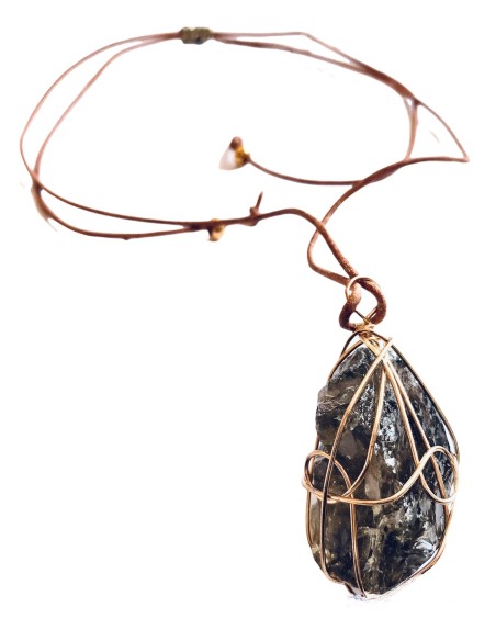 Χειροποίητο γυναικείο κολιέ με πέτρα Αχάτη σε λευκό ή γκρι σε δερμάτινο κορδόνι Domna