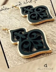 Κόσμημα σκουλαρίκια σε 3 αποχρώσεις με χρυσό πλαίσιο και... 2