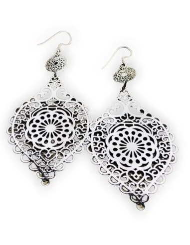 Κόσμημα σκουλαρίκια φιλιγκρί με διάτρητο σχέδιο σε όψη κεντήματος, ιδιαίτερα ελαφριά Indira