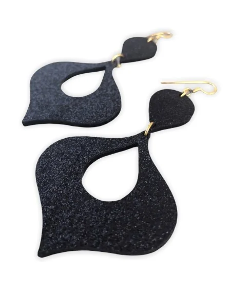 Κοσμήματα σκουλαρίκια σε σχήμα λυχνάρι με ανάγλυφες glitter λεπτομέρειες με γάντζους από ασήμι 925 επιχρυσωμένο Gini Κοσμήματα σκουλαρίκια σε σχήμα λυχνάρι με ανάγλυφες glitter λεπτομέρειες με γάντζους από ασήμι 925 επιχρυσωμένο Gini