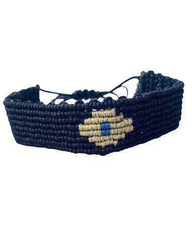 Χειροποίητο μαύρο βραχιόλι μακραμέ μάτι Eyes