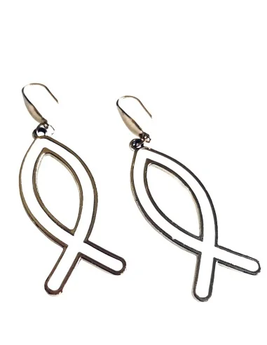 Χειροποίητο γυναικείο κόσμημα σκουλαρίκια ψαράκια σε λευκό και χρυσό Lorin