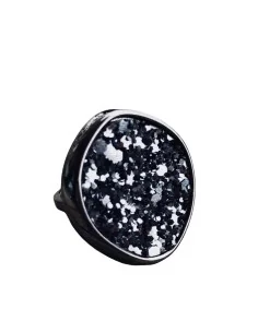 Γυναικείο δαχτυλίδι στρογγυλό σε μαύρο με αυξομείωση Apollonia
