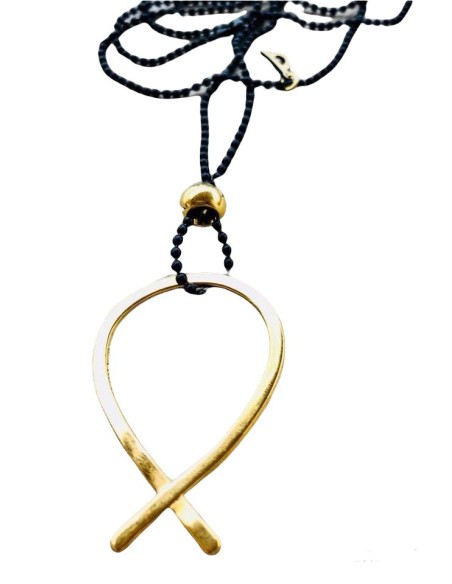 Χειροποίητο κόσμημα κολιέ με κρεμαστό επίχρυσο ψαράκι Fishy