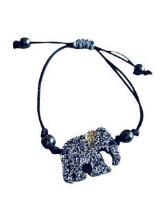 Χειροποίητο κόσμημα βραχιόλι με στοιχείο ελεφαντάκι σε 3 αποχρώσεις και ημιπολύτιμες πέτρες με αυξομείωση Baby elephant