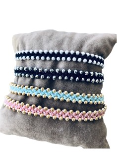 Χειροποίητο γυναικείο βραχιόλι μακραμέ με κρύσταλλα Hapiness