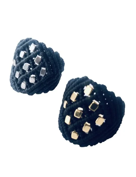 Χειροποίητο δαχτυλίδι μακραμέ με πέτρες Αιματίτη Dorin Χειροποίητο δαχτυλίδι μακραμέ με πέτρες Αιματίτη Dorin