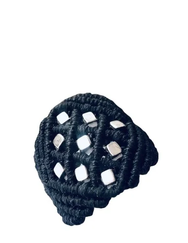 Χειροποίητο δαχτυλίδι μακραμέ σε μαύρο ή γκρι...