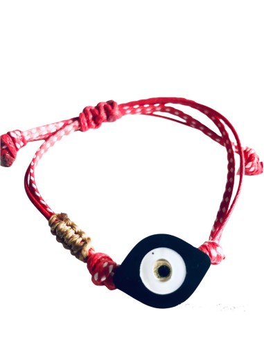 Βραχιόλι μαρτάκι με κορδόνι και στοιχείο μάτι σε 4 αποχρώσεις, ατσάλινες μπίλιες και μακραμέ στο πλάι The Look