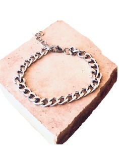 Χειροποίητο βραχιόλι αλυσίδα από ατσάλι με αυξομείωση Kiara