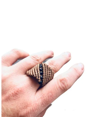 Χειροποίητο γυναικείο δαχτυλίδι μακραμέ Desert
