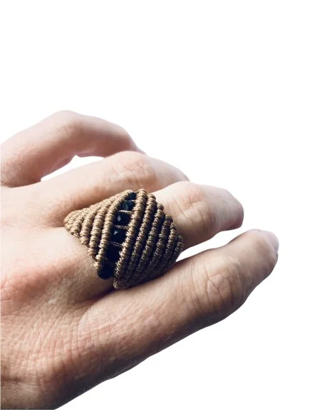 Χειροποίητο γυναικείο δαχτυλίδι μακραμέ Desert