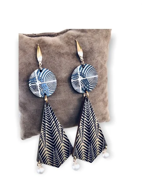 Σκουλαρίκια σε χρυσό και μαύρο