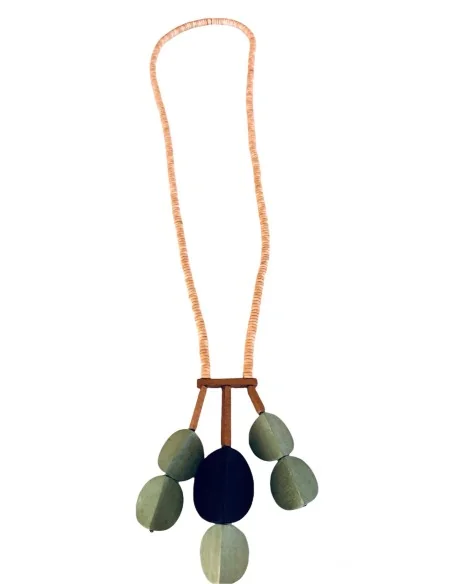 Ξύλινο μακρύ κολιέ