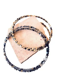 Χειροποίητο γυναικείο κολιέ από πέτρες αιματίτη Oia