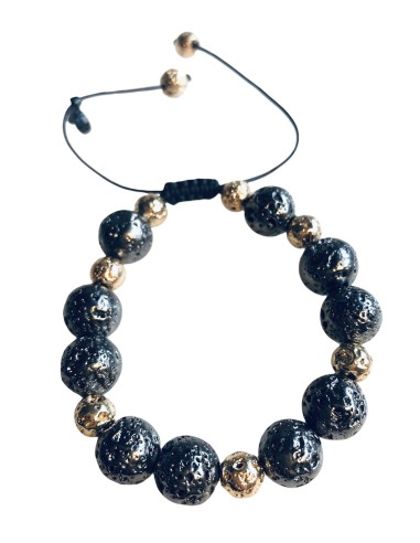 Χειροποίητο γυναικείο βραχιόλι με πέτρες ορυκτής λάβας Volcan