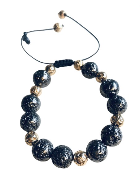 Χειροποίητο γυναικείο βραχιόλι με πέτρες ορυκτής λάβας Volcan