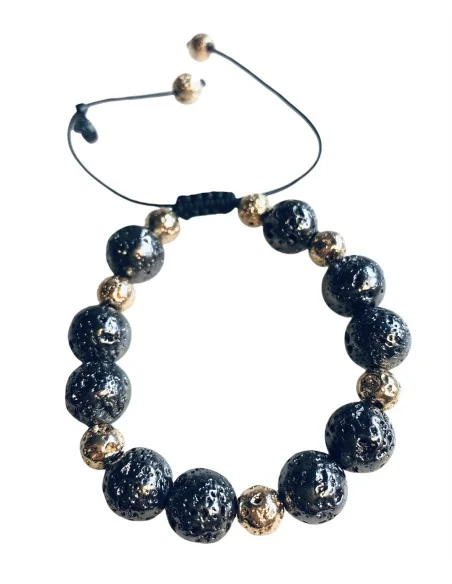 Χειροποίητο γυναικείο βραχιόλι με πέτρες ορυκτής λάβας Volcan