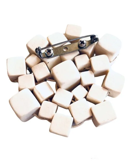 Χειροποίητη γυναικεία ξύλινη καρφίτσα Simona