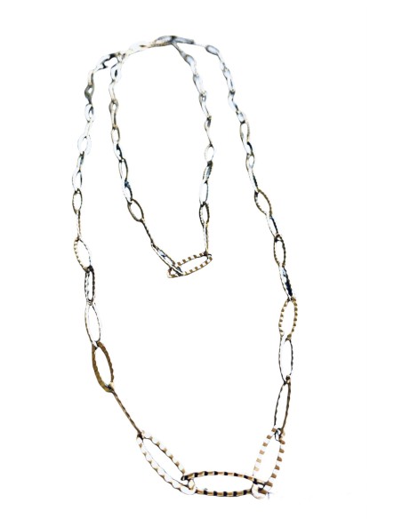 Χειροποίητο κολιέ μακριά ατσάλινη αλυσίδα Drosostalia