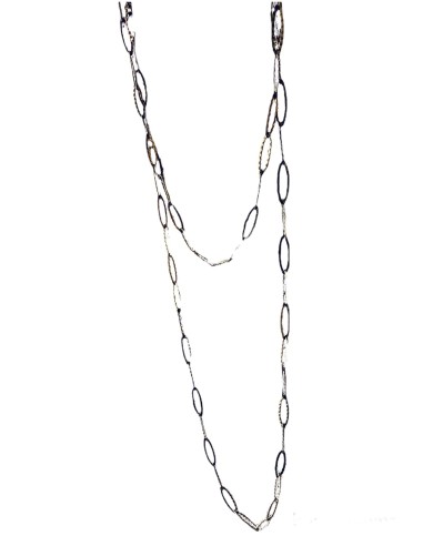 Χειροποίητο κολιέ μακριά ατσάλινη αλυσίδα Drosostalia