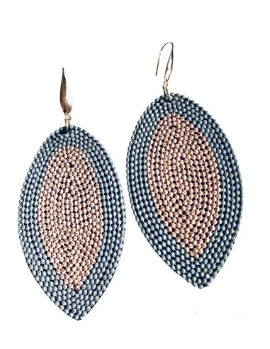 Χειροποίητο γυναικείο κόσμημα σκουλαρίκια σε σχήμα φύλλου Fiorel