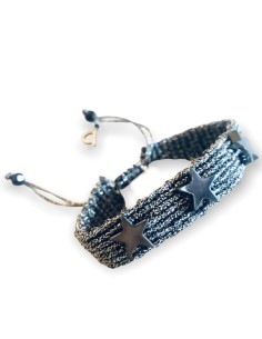 Χειροποίητο βραχιόλι μακραμέ με πέτρες αιματίτη σε σχήμα αστέρι Starmade