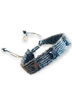 Χειροποίητο βραχιόλι μακραμέ με πέτρες αιματίτη σε σχήμα αστέρι Starmade