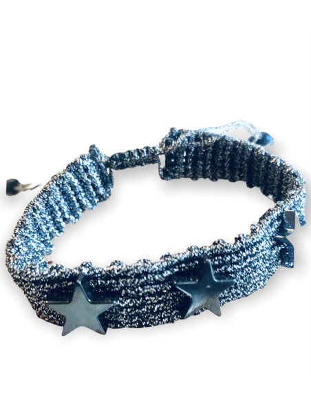 Χειροποίητο βραχιόλι μακραμέ με πέτρες αιματίτη σε σχήμα αστέρι Starmade