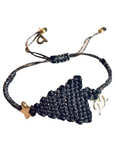 Χειροποίητο βραχιόλι μακραμέ γούρι δεντράκι Santa's Tree