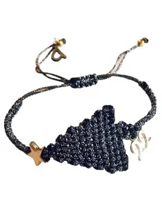 Χειροποίητο βραχιόλι μακραμέ γούρι δεντράκι Santa's Tree