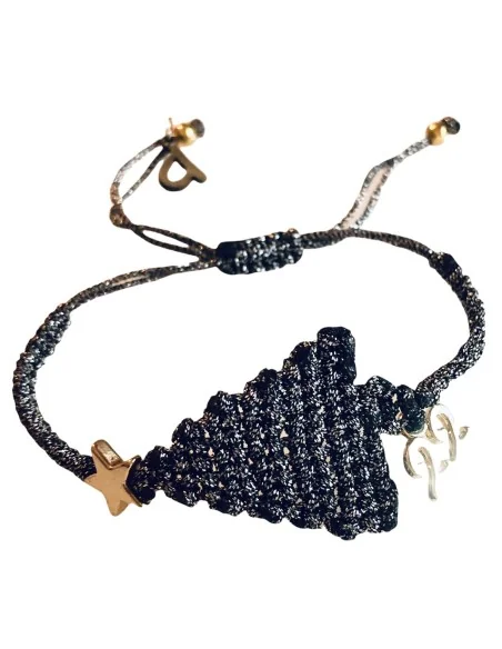 Χειροποίητο βραχιόλι μακραμέ γούρι δεντράκι Santa's Tree