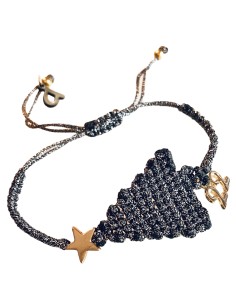 Χειροποίητο βραχιόλι μακραμέ γούρι δεντράκι Santa's Tree 2