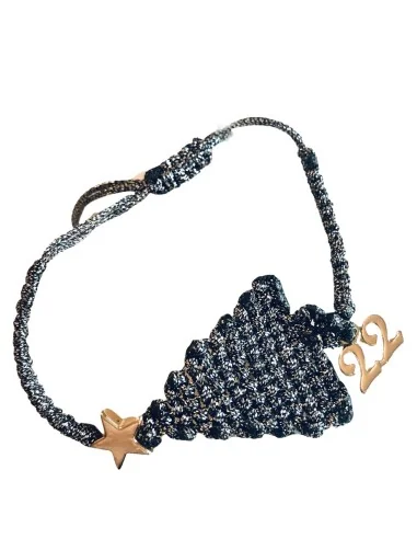 Χειροποίητο βραχιόλι μακραμέ γούρι δεντράκι Santa's Tree