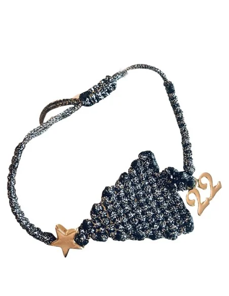 Χειροποίητο βραχιόλι μακραμέ γούρι δεντράκι Santa's Tree