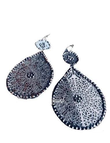 Κόσμημα σκουλαρίκια από μοτίφ φιλιγκρί με pave κρύσταλλα σε ασημί αποχρώσεις Adelaide