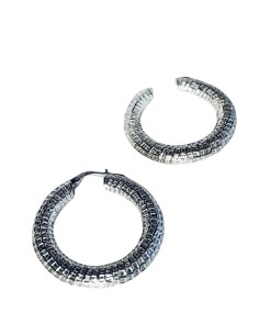 Γυναικεία σφυρήλατα σκουλαρίκια από ασήμι 925 Shiny Lady