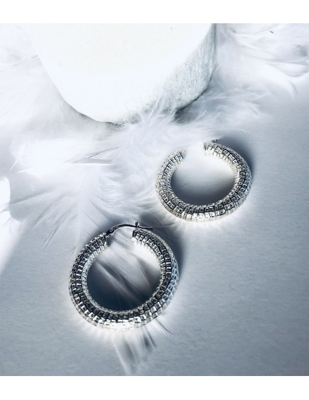 Γυναικεία σφυρήλατα σκουλαρίκια από ασήμι 925 Shiny Lady