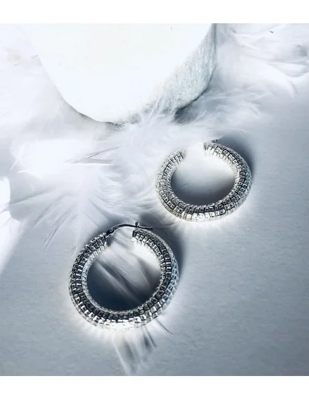 Γυναικεία σφυρήλατα σκουλαρίκια από ασήμι 925 Shiny Lady