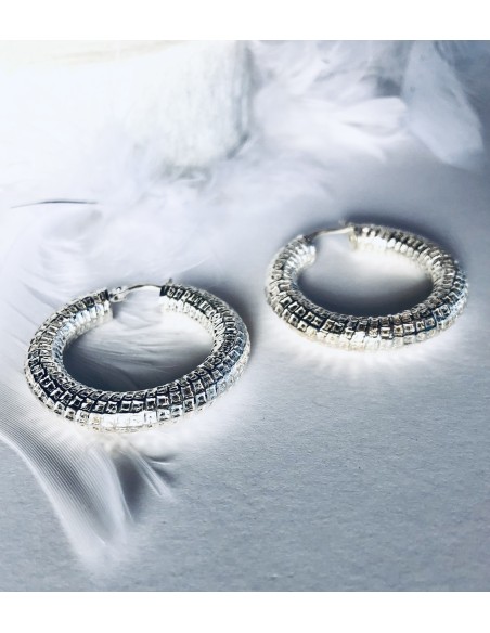 Γυναικεία σφυρήλατα σκουλαρίκια από ασήμι 925 Shiny Lady