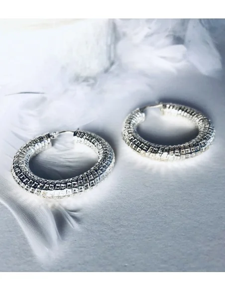 Γυναικεία σφυρήλατα σκουλαρίκια από ασήμι 925 Shiny Lady