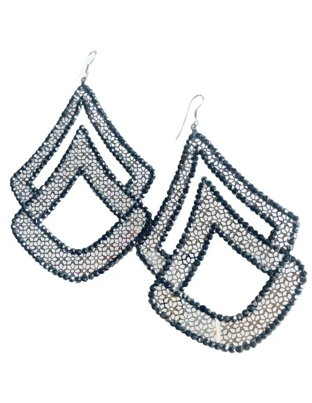 Κόσμημα σκουλαρίκια από pave strass σε φιλιγκρί μοτίφ σε γεωμετρικό σχήμα Sphinx