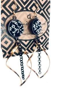 Κόσμημα εντυπωσιακά σκουλαρίκια σε χρυσό και μαύρο Nefertiti